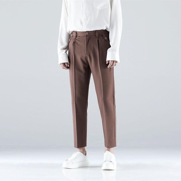 men's suits & blazers korean suit pants slim fashion solid color business men spring and summer dress mens social trousers, White;black
men's suits & blazers korean suit pants slim fashion solid color business men spring and summer dress mens social trousers, White;black