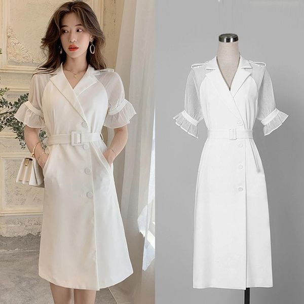 casual dresses 2021 solid elegant notched collar office work women white business blazer long mid-calf dress, Black;gray
casual dresses 2021 solid elegant notched collar office work women white business blazer long mid-calf dress, Black;gray