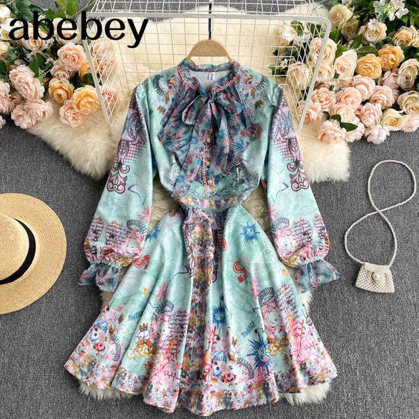 women court wind print dress korean bow collar long sleeve a-line dresses spring casual retro streetwear midi dress 210715, Black;gray
women court wind print dress korean bow collar long sleeve a-line dresses spring casual retro streetwear midi dress 210715, Black;gray