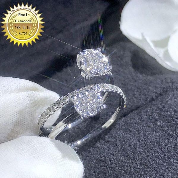 cluster rings 18k white gold diamond ring engagement&wedding natural real jewellery have certificate 010, Golden;silver
cluster rings 18k white gold diamond ring engagement&wedding natural real jewellery have certificate 010, Golden;silver