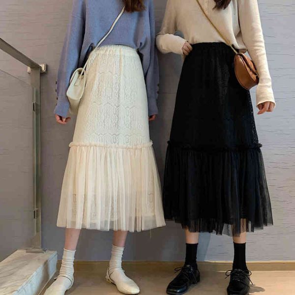 skirts skirts korean-style lace patchwork fairy gauze a-line sweet solid ivory white pleated mesh mid-calf long s 91wk, Black
skirts skirts korean-style lace patchwork fairy gauze a-line sweet solid ivory white pleated mesh mid-calf long s 91wk, Black