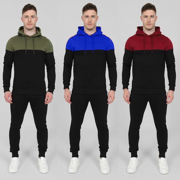 men tracksuits color-blocking pullover hooded sweater suit men's thickened fleece slim-fit jacket, Gray
men tracksuits color-blocking pullover hooded sweater suit men's thickened fleece slim-fit jacket, Gray