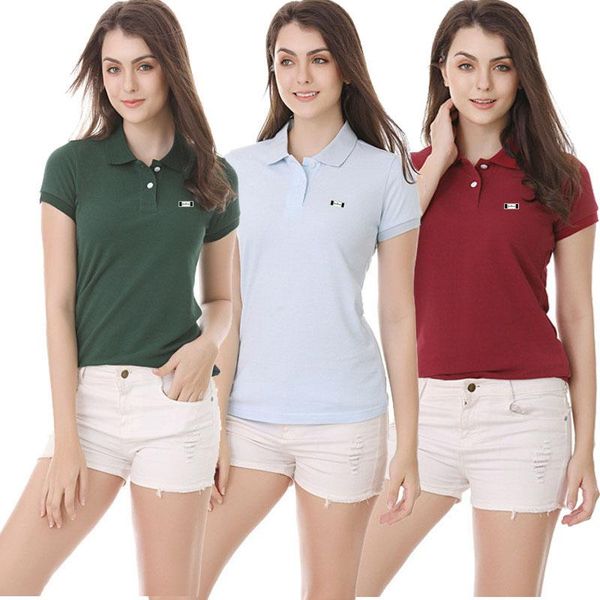 women's polos summer t-shirt elastic slim collar hort sleeve cotton lapel embroidered logo casual sweat shirt, White
women's polos summer t-shirt elastic slim collar hort sleeve cotton lapel embroidered logo casual sweat shirt, White