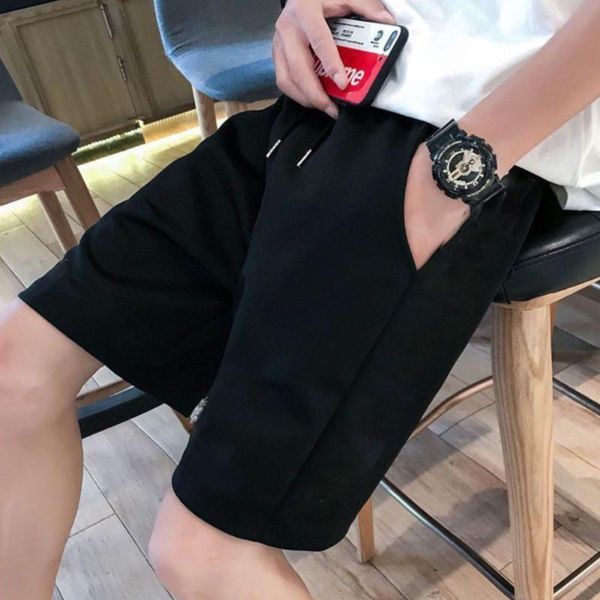 men's shorts men black contracted casual pocket eaist waist summer beach fashion breathable, White;black
men's shorts men black contracted casual pocket eaist waist summer beach fashion breathable, White;black