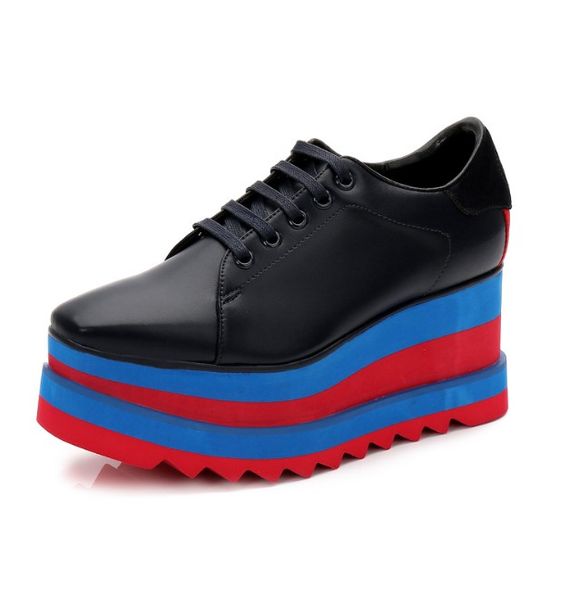 women boots star platform shoes calfskin genuine leather shoe wedge oxfords elyse boot with box, Black
women boots star platform shoes calfskin genuine leather shoe wedge oxfords elyse boot with box, Black