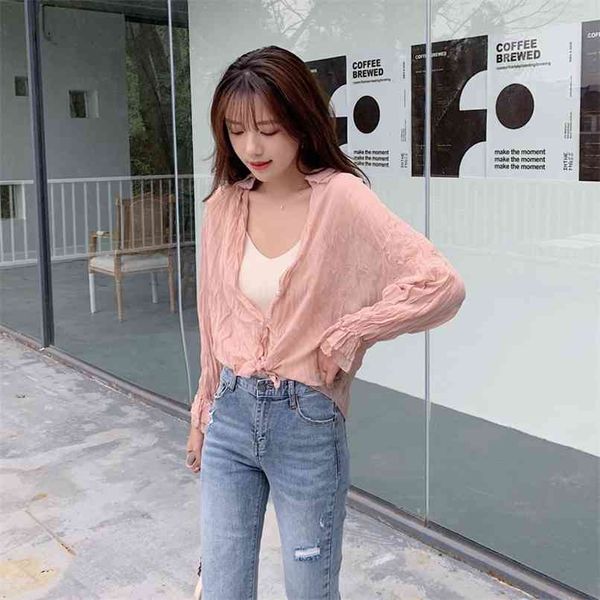 fashion blouses spring style korean women's pleated solid color long-sleeved chiffon shirt sunscreen cardigan women 210520, White
fashion blouses spring style korean women's pleated solid color long-sleeved chiffon shirt sunscreen cardigan women 210520, White