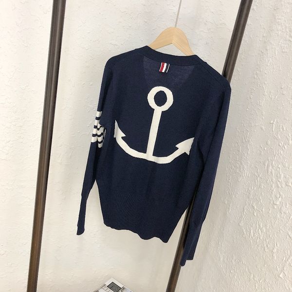 tb anchor cardigan 1156 knitted foreign style v-neck thin long sleeve with four bar stripe for women, White
tb anchor cardigan 1156 knitted foreign style v-neck thin long sleeve with four bar stripe for women, White