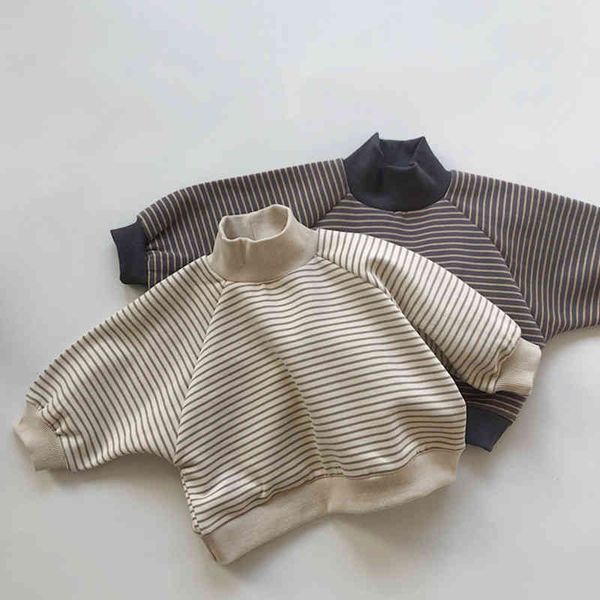 baby boys girls stripe t-shirt children autumn winter turtle-neck children's long sleeve thicken pullover 210521, Blue
baby boys girls stripe t-shirt children autumn winter turtle-neck children's long sleeve thicken pullover 210521, Blue