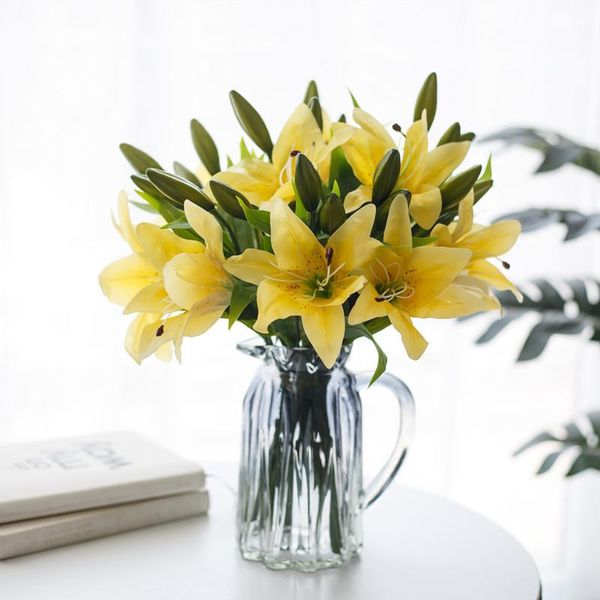decorative flowers & wreaths artificial lily single bottle 3 wedding pographic prop for home decoration
decorative flowers & wreaths artificial lily single bottle 3 wedding pographic prop for home decoration