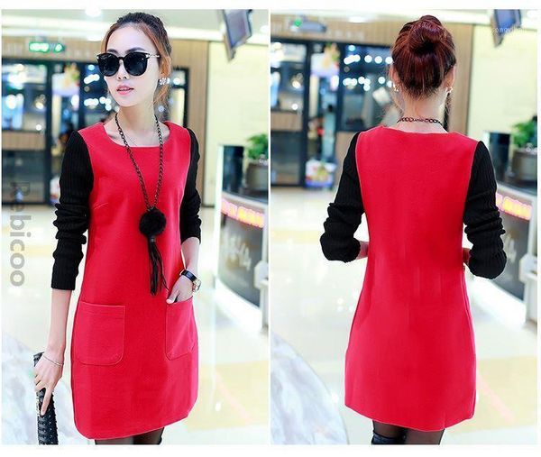 causal straight wool dresses female o-neck patchwork long sleeve autumn winter warm dress for women oversized feminina casual, Black;gray
causal straight wool dresses female o-neck patchwork long sleeve autumn winter warm dress for women oversized feminina casual, Black;gray