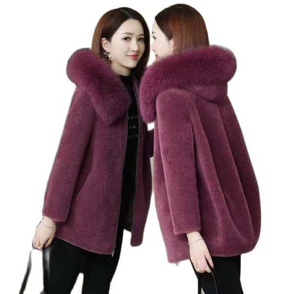 women's fur & faux 2021 overcoat parka thicken hooded winter ladies jacket imitate lambswool coat mother's grain fleece, Black
women's fur & faux 2021 overcoat parka thicken hooded winter ladies jacket imitate lambswool coat mother's grain fleece, Black