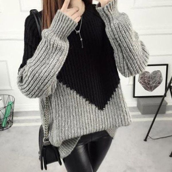 women's sweaters korean style loose woman winter sweater pullover 2021 fashion split casual warm autumn stitching knitted coat knitwear, White;black
women's sweaters korean style loose woman winter sweater pullover 2021 fashion split casual warm autumn stitching knitted coat knitwear, White;black