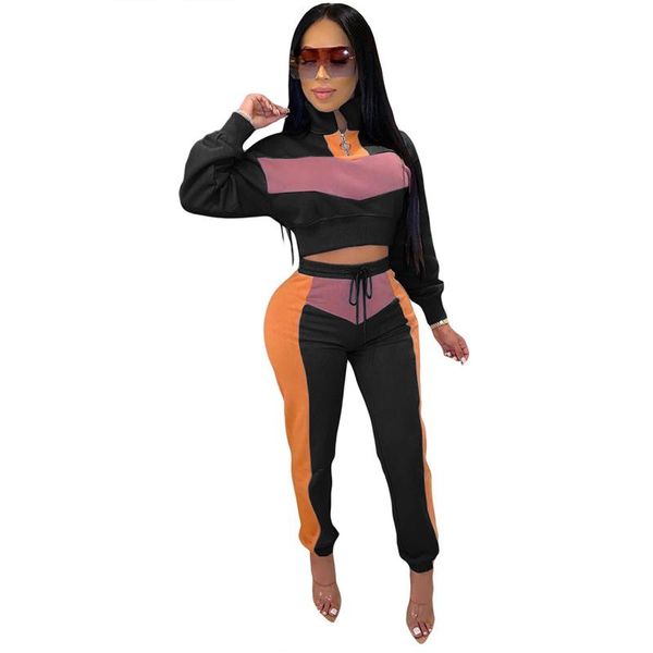 women's tracksuits women 2 pcs tracksuit sets color block high neck long sleeve crop + elastic waist pant fitness clothes, Gray
women's tracksuits women 2 pcs tracksuit sets color block high neck long sleeve crop + elastic waist pant fitness clothes, Gray