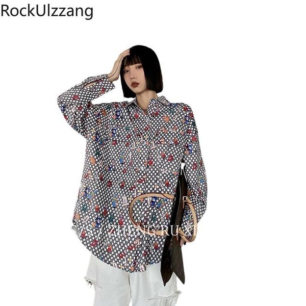 women's blouses & shirts turndown neck button long sleeve plaid graffiti cute contrast oversized shirt fashion streetwear harajuku woma, White
women's blouses & shirts turndown neck button long sleeve plaid graffiti cute contrast oversized shirt fashion streetwear harajuku woma, White