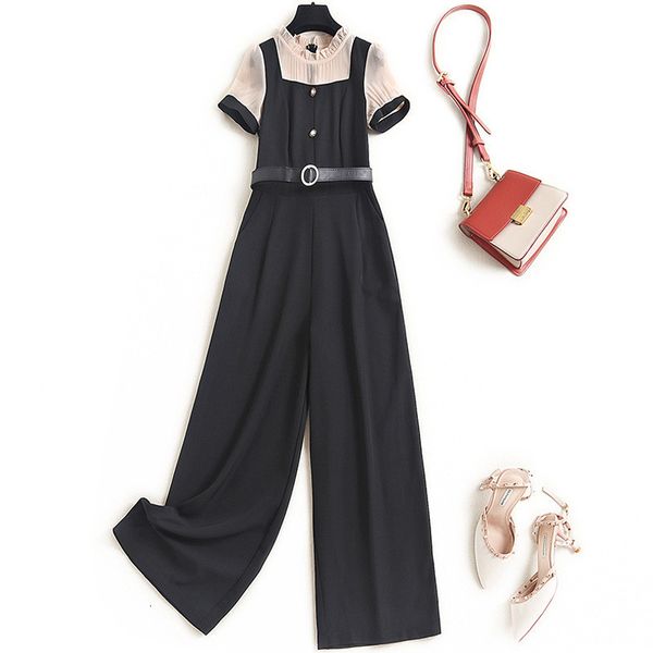 women's jumpsuits & rompers summer runway elegant fashion short sleeve black slices overalls women lady in office leg wide pants of tot, Black;white
women's jumpsuits & rompers summer runway elegant fashion short sleeve black slices overalls women lady in office leg wide pants of tot, Black;white