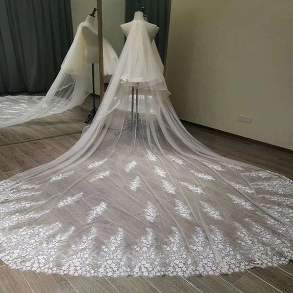 bridal veils real po wedding with lace applique edge long cathedral veil 2 layers tulle custom made, Black
bridal veils real po wedding with lace applique edge long cathedral veil 2 layers tulle custom made, Black