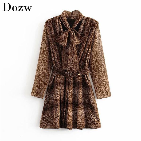 fashion lady leopard mini dress bow tie collar long sleeve streetwear dresses bandage pleated high street sundresses robe femme 210414, Black;gray
fashion lady leopard mini dress bow tie collar long sleeve streetwear dresses bandage pleated high street sundresses robe femme 210414, Black;gray