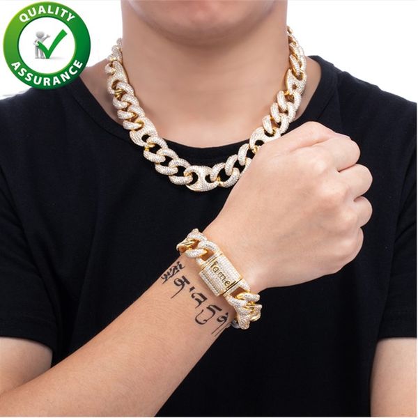 iced out chains 18mm designer necklace cuban link luxury hip hop jewelry men bracelet bling diamond bangle gold plated charm bracelets women, Silver
iced out chains 18mm designer necklace cuban link luxury hip hop jewelry men bracelet bling diamond bangle gold plated charm bracelets women, Silver