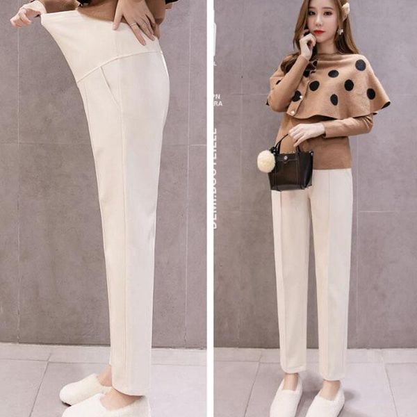 spring maternity pants belly casual straight loose clothes for pregnant women thick woolen elastic waist bottoms, White
spring maternity pants belly casual straight loose clothes for pregnant women thick woolen elastic waist bottoms, White