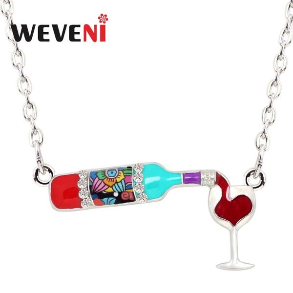 pendant necklaces weveni statement enamel floral red wine bottle glass necklace chain alloy rhinestone for women girls party jewelry gift, Silver
pendant necklaces weveni statement enamel floral red wine bottle glass necklace chain alloy rhinestone for women girls party jewelry gift, Silver