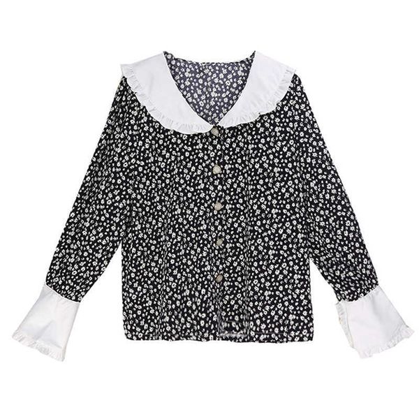 perhaps u black shirt button floral print ruffle peter pan collar flare long sleeve korea japan b0757 210529, White
perhaps u black shirt button floral print ruffle peter pan collar flare long sleeve korea japan b0757 210529, White