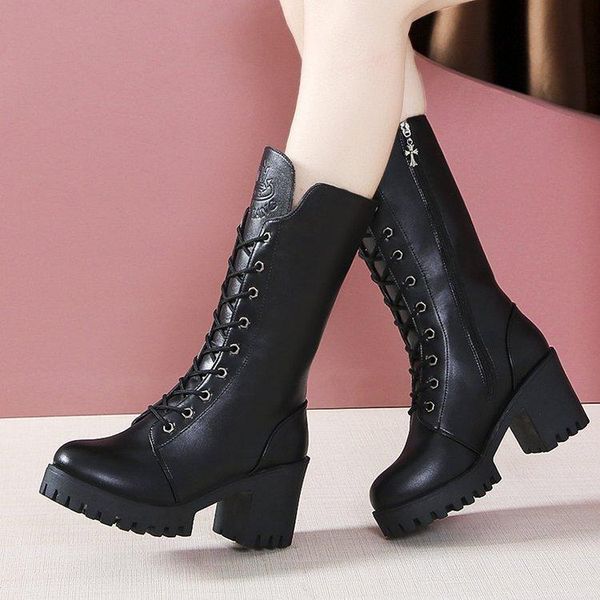 boots women's 2021 thick-heeled high-heeled mid-tube for fall/winter style side zipper, Black
boots women's 2021 thick-heeled high-heeled mid-tube for fall/winter style side zipper, Black