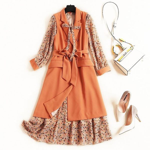 fashion skirt suits tailored collar fall office lady suit vest orange a line floral chiffon long dress women casual dresses, Black;gray
fashion skirt suits tailored collar fall office lady suit vest orange a line floral chiffon long dress women casual dresses, Black;gray