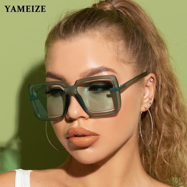 sunglasses square women 2021 vintage brand oversized women's sun glasses steampunk green female feminino, White;black
sunglasses square women 2021 vintage brand oversized women's sun glasses steampunk green female feminino, White;black