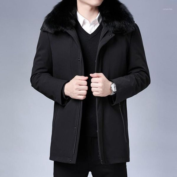 men's down & parkas zipper thickened white duck winter solid color casual detachable hair collar black middle aged cardigan wear1 op6o
men's down & parkas zipper thickened white duck winter solid color casual detachable hair collar black middle aged cardigan wear1 op6o