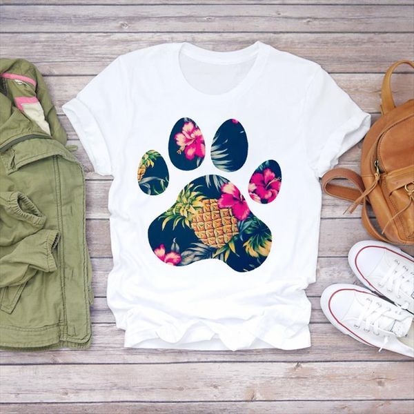 summer pineapple paw dog floral women t shirts print fruit camisas graphic female tee, White
summer pineapple paw dog floral women t shirts print fruit camisas graphic female tee, White