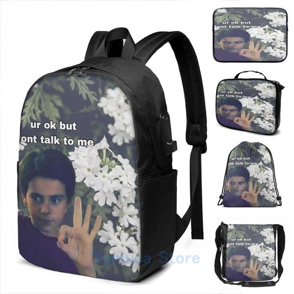 backpack funny graphic print jack dylan grazer ur ok but dont talk to me usb charge men school bags women bag travel laptop
backpack funny graphic print jack dylan grazer ur ok but dont talk to me usb charge men school bags women bag travel laptop