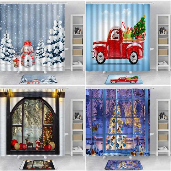 shower curtains 2pcs set christmas vintage wooden window snow landscape xmas tree santa claus reindeer bath curtain mats carpet
shower curtains 2pcs set christmas vintage wooden window snow landscape xmas tree santa claus reindeer bath curtain mats carpet