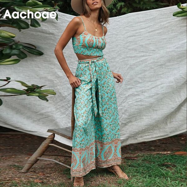 2 piece set women floral printed outfits summer 2021 camisole crop casual wide leg pants bohemian ladeis sets, Black;white
2 piece set women floral printed outfits summer 2021 camisole crop casual wide leg pants bohemian ladeis sets, Black;white