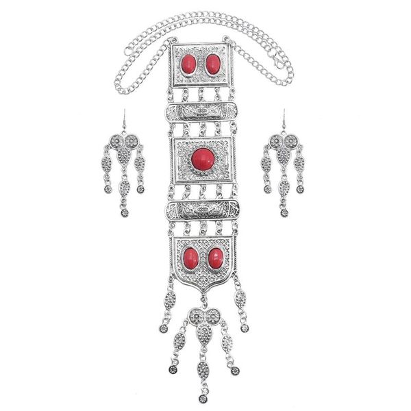 earrings & necklace gypsy vintage silver color metal geometric pendant necklaces set for women boho red blue stone tribal jewelry sets
earrings & necklace gypsy vintage silver color metal geometric pendant necklaces set for women boho red blue stone tribal jewelry sets