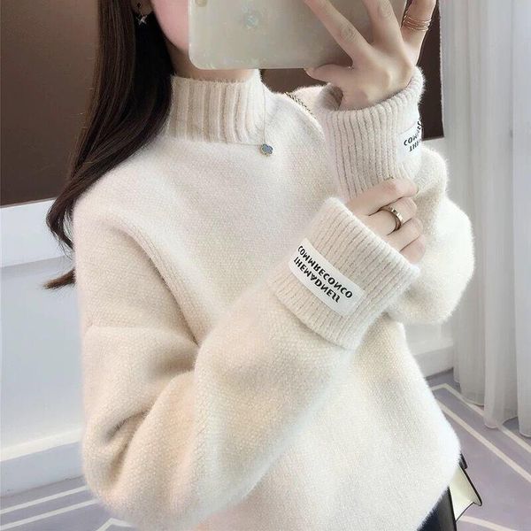 women's sweaters lucyever winter women pullover fashion turtleneck long sleeve loose thick basic female korean autumn knitted pgbn, White;black
women's sweaters lucyever winter women pullover fashion turtleneck long sleeve loose thick basic female korean autumn knitted pgbn, White;black