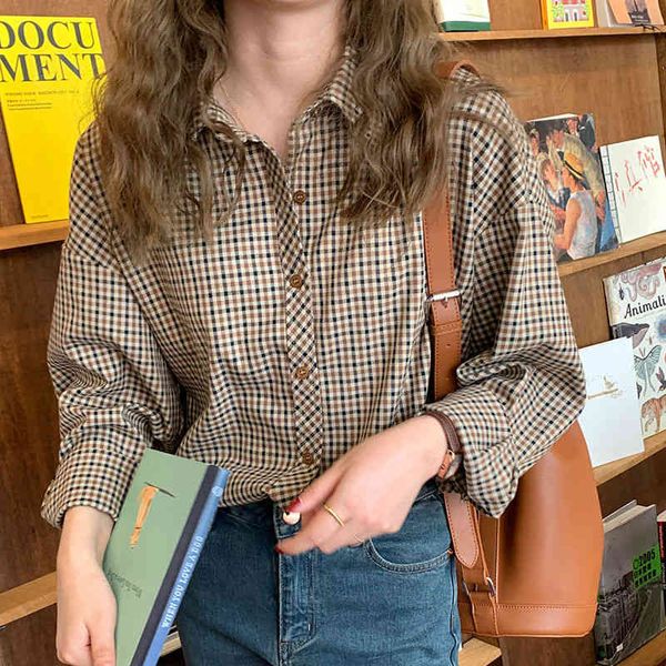 plaid shirts women elegant basic classic turn down collar retro loose office lady korean style long sleeve blouses femme clothes, White
plaid shirts women elegant basic classic turn down collar retro loose office lady korean style long sleeve blouses femme clothes, White