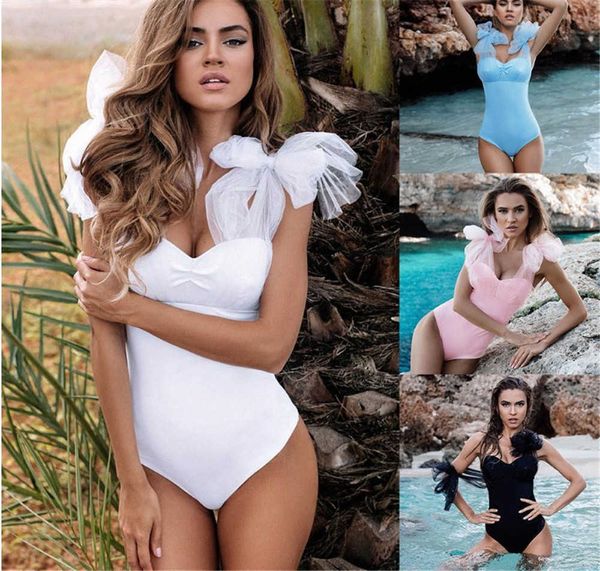women's swimwear 2021 women swimsuit solid lace shoulder halter plus size retro beachwear bathing suit beach suits, White;black
women's swimwear 2021 women swimsuit solid lace shoulder halter plus size retro beachwear bathing suit beach suits, White;black