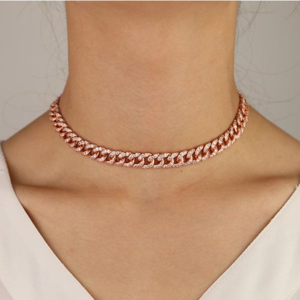 pendant necklaces rose gold color bling full cz miami cuban link chain choker necklace for women hip hop iced out stone rock short jewelry, Silver
pendant necklaces rose gold color bling full cz miami cuban link chain choker necklace for women hip hop iced out stone rock short jewelry, Silver