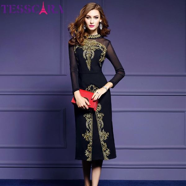 women autumn luxury embroidery dress festa female elegant black retro robe femme designer mesh vestidos casual dresses, Black;gray
women autumn luxury embroidery dress festa female elegant black retro robe femme designer mesh vestidos casual dresses, Black;gray