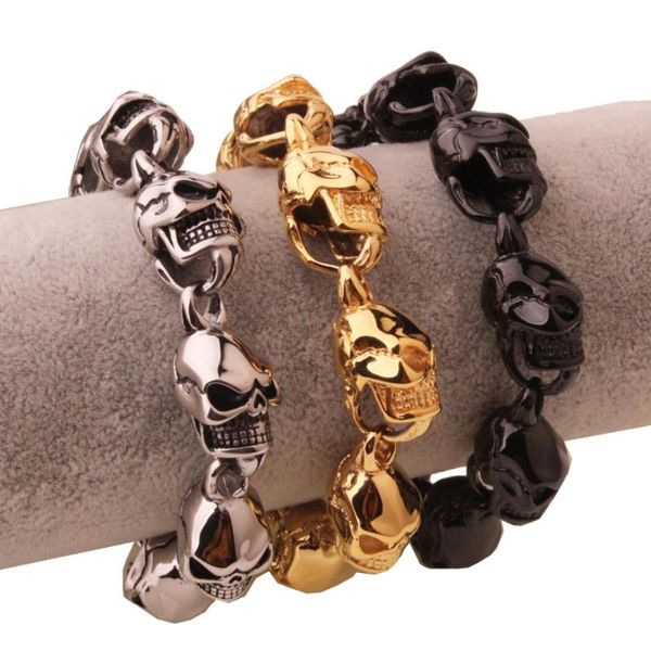 link, chain 8.66" 15mm stainless steel skull men bracelet cool biker jewelry punk rock friend men's bracelets & bangles, Black
link, chain 8.66" 15mm stainless steel skull men bracelet cool biker jewelry punk rock friend men's bracelets & bangles, Black
