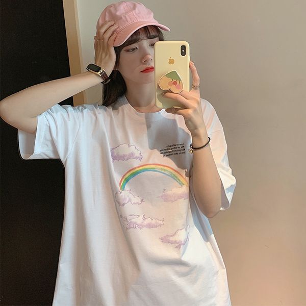 T-shirt Short T-shirt women's summer 2021 new loose large ins top fashion half sleeve bottom, White
T-shirt Short T-shirt women's summer 2021 new loose large ins top fashion half sleeve bottom, White