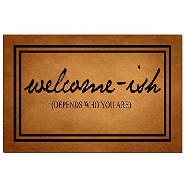 carpets funny doormat with flannel back -welcome-ish depends who you are door mat entrance way non slip backing in
carpets funny doormat with flannel back -welcome-ish depends who you are door mat entrance way non slip backing in