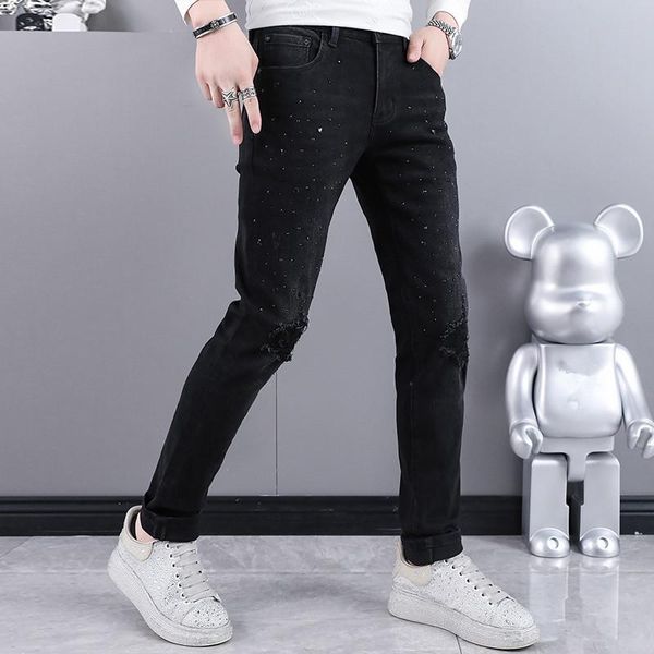 men's jeans sq10295 fashion 2021 runway luxury european design party style clothing, Blue
men's jeans sq10295 fashion 2021 runway luxury european design party style clothing, Blue