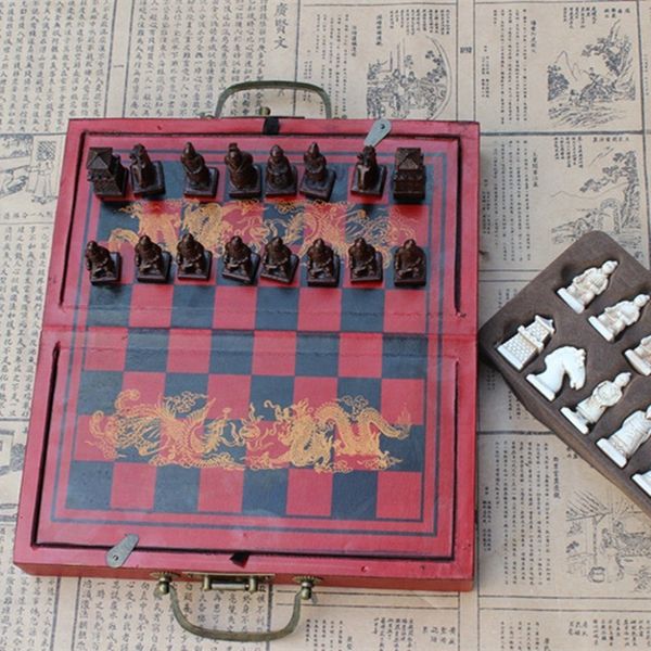 antique chess set terracotta warriors three-dimensional chess piece wooden folding chessboard small christmas gift entertainment, Black
antique chess set terracotta warriors three-dimensional chess piece wooden folding chessboard small christmas gift entertainment, Black