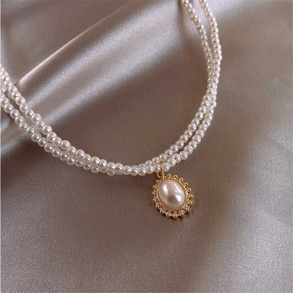 pendant necklaces double layer round bead necklace simple temperament ins trendy women's niche cool clavicle chain, Silver
pendant necklaces double layer round bead necklace simple temperament ins trendy women's niche cool clavicle chain, Silver
