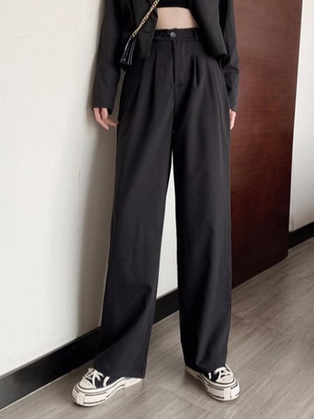 women's pants & capris casual fashion ins spring and autumn thin 2021 high waist wide leg black straight suit, Black;white
women's pants & capris casual fashion ins spring and autumn thin 2021 high waist wide leg black straight suit, Black;white