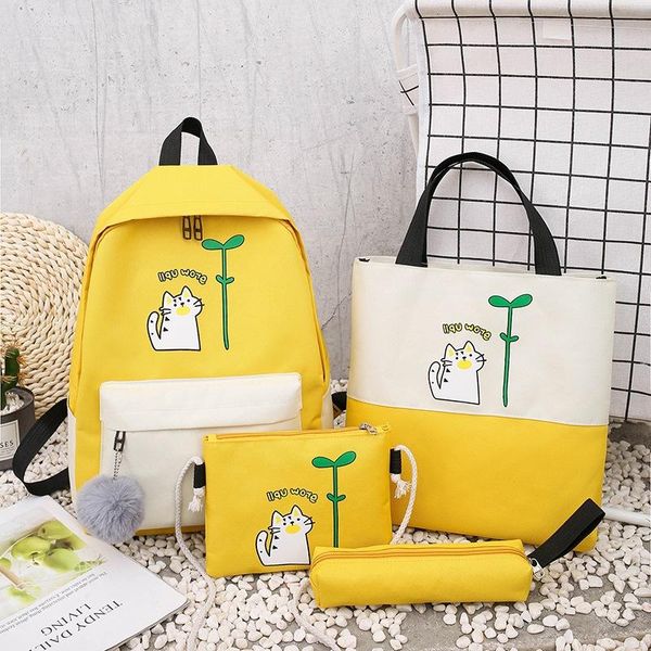 backpack shoulder bag women's large-capacity college wind student girl cute four-piece set travel light
backpack shoulder bag women's large-capacity college wind student girl cute four-piece set travel light