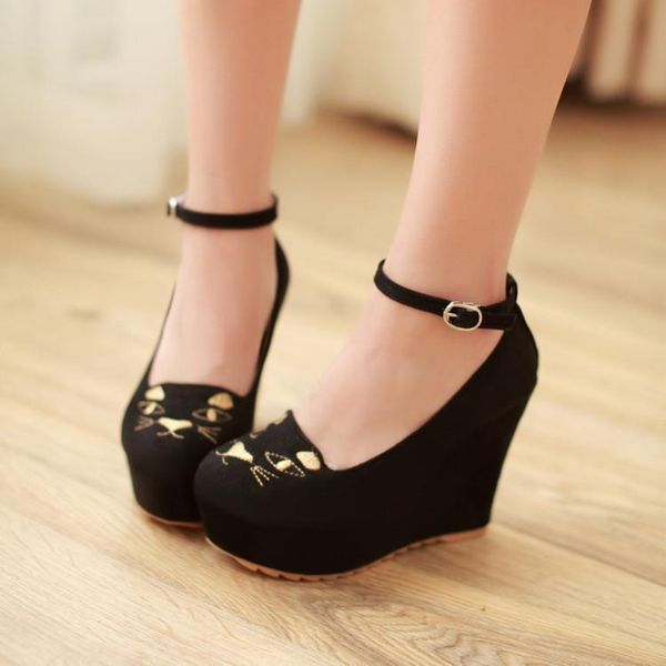 dress shoes us4-11 womens lolita mary janes cat casual platform wedge heel sweet girls round toe ankle buckle pumps 2colors c336, Black
dress shoes us4-11 womens lolita mary janes cat casual platform wedge heel sweet girls round toe ankle buckle pumps 2colors c336, Black