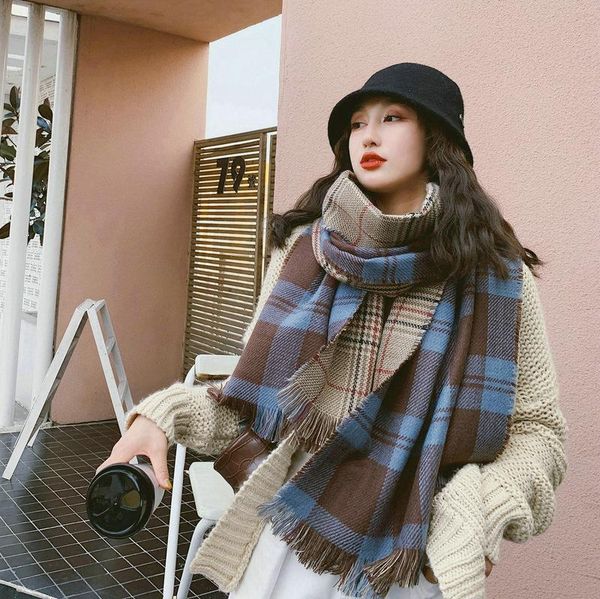 korean ins double plaid cashmere scarf for women in winter, long and thick warm shawl lovers, necktie man scarves, Blue;gray
korean ins double plaid cashmere scarf for women in winter, long and thick warm shawl lovers, necktie man scarves, Blue;gray