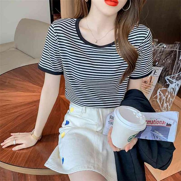 summer retro loose stripe women o-neck t-shirts korean fashion t shirt women clothes tees y2k 210507, White
summer retro loose stripe women o-neck t-shirts korean fashion t shirt women clothes tees y2k 210507, White